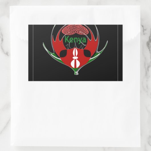 Kenyan Schild Design: Schmetterlingsflagge. Rechteckiger Aufkleber (Tasche)