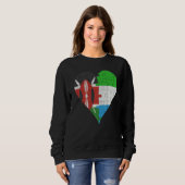 Kenyan Sierra Leonean Flag Herz Sweatshirt (Vorne ganz)