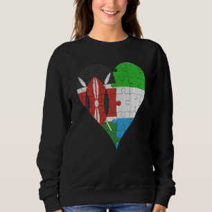 Kenyan Sierra Leonean Flag Herz Sweatshirt