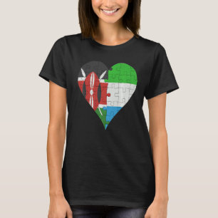 Kenyan Sierra Leonean Flag Herz T-Shirt