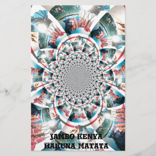 Kenyan Tapestry Kaleidoskop Art Print Briefpapier (Vorderseite)