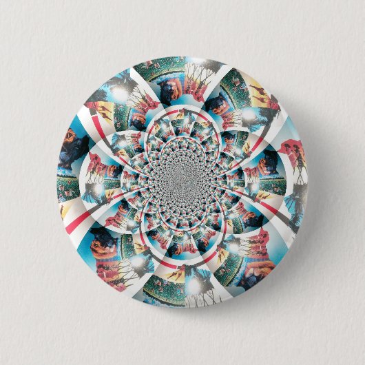 Kenyan Tapestry Kaleidoskop Art Print Button (Vorderseite)