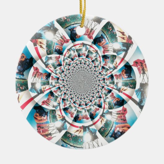 Kenyan Tapestry Kaleidoskop Art Print Keramikornament (Vorne)