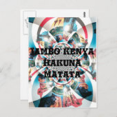 Kenyan Tapestry Kaleidoskop Art Print Postkarte (Vorne/Hinten)