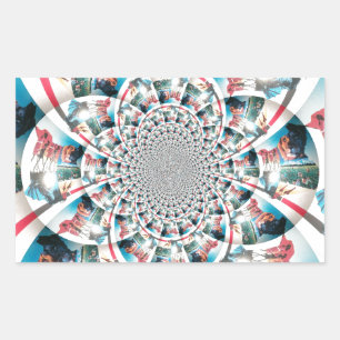 Kenyan Tapestry Kaleidoskop Art Print Rechteckiger Aufkleber