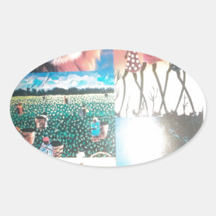 Kenyan Tapestry: Wildnis, Kultur und Küstenstrand Ovaler Aufkleber