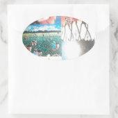 Kenyan Tapestry: Wildnis, Kultur und Küstenstrand Ovaler Aufkleber (Tasche)