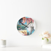 Kenyan Tapestry: Wildnis, Kultur und Küstenstrand Runde Wanduhr (Zuhause)