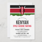 Kenyan Themed Cuisine | Party Flag Einladung Weiß (Vorderseite)