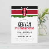 Kenyan Themed Cuisine | Party Flag Einladung Weiß (Stehend Vorderseite)