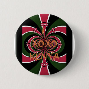 Kenyan Travel Gift - Hugs & Kisses Design Button