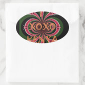 Kenyan Travel Gift - Hugs & Kisses Design Ovaler Aufkleber (Tasche)