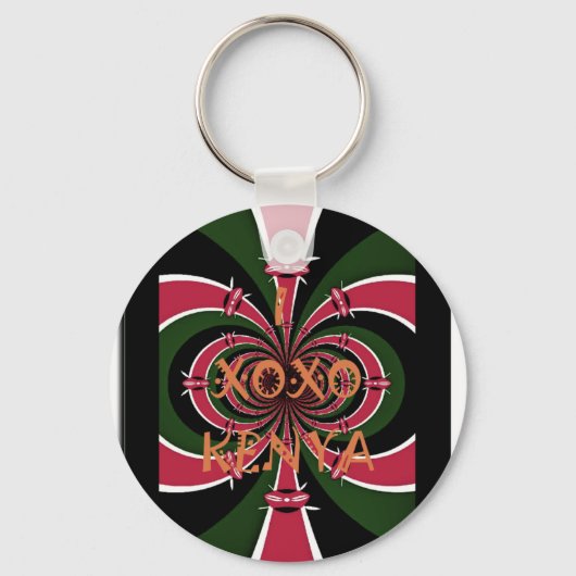 Kenyan Travel Gift - Hugs & Kisses Design Schlüsselanhänger (Vorderseite)