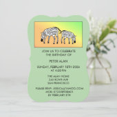 Kenyan Zebras, Geburtstag Einladung (Stehend Vorderseite)