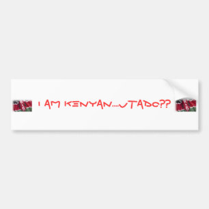 Kenyanflagge, Kenyanflagge, bin ich Autoaufkleber