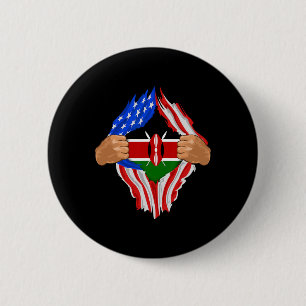 Kenyanisches Blut in mir Kenia-Flagge Geschenk Button