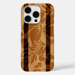 Keokea Beach Hibiscus Faux Holz Surfbrett iPhone 16 Pro Hülle