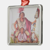 Keokuk oder "wachsamer Fox", Leiter des Sauks Ornament Aus Metall (Links)