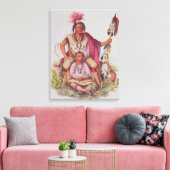 Keokuk oder "Watchful Fox", Chef der Sauks Leinwanddruck (Insitu (Wohnzimmer))