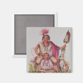 Keokuk oder "Watchful Fox", Chef der Sauks Magnet (Vorderseite/Rückseite)