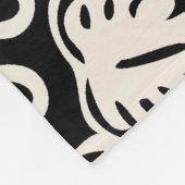 Keoni Hawaiian Monstera Leaf Damask Black Fleecedecke (Ecke)