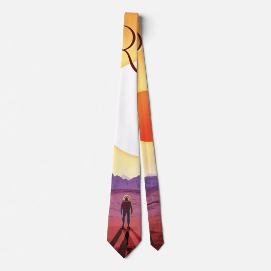 Kepler-16b: Binary Solar Sunset Fine Art Space Krawatte (Vorderseite)