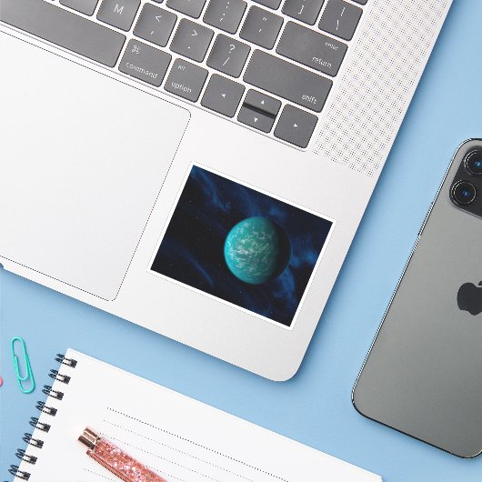 Kepler 22b, ein extrasolarer Planet. Aufkleber (Laptop mit iPhone)