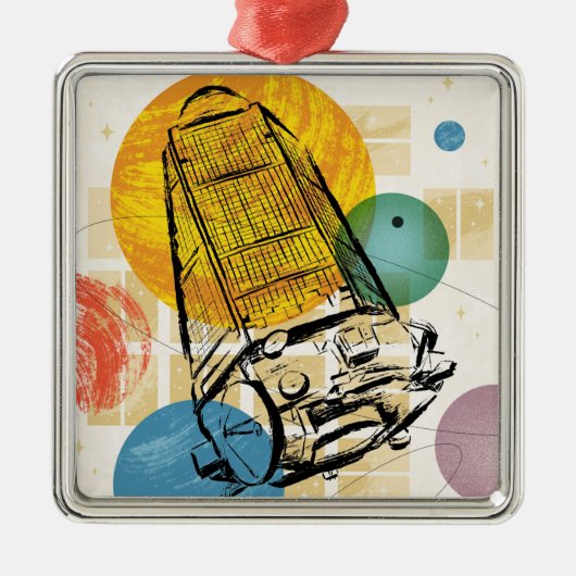 Kepler Space Telescope Poster. Ornament Aus Metall (Vorne)