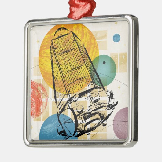 Kepler Space Telescope Poster. Ornament Aus Metall (Links)