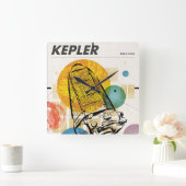 Kepler Space Telescope Poster. Quadratische Wanduhr (Zuhause)