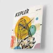 Kepler Space Telescope Poster. Quadratische Wanduhr (Winkel)