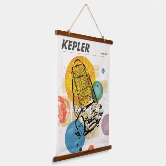 Kepler Space Telescope Poster. Wandteppich Mit Holzrahmen (Gewinkelt)
