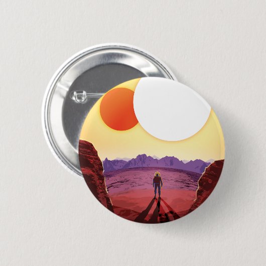 Kepler Space Travel Destination Planet Adventure Button (Vorne & Hinten)