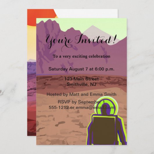 Kepler Space Travel Destination Planet Adventure Einladung (Vorne/Hinten)