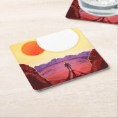 Kepler Space Travel Destination Planet Adventure Rechteckiger Pappuntersetzer (angewinkelt)