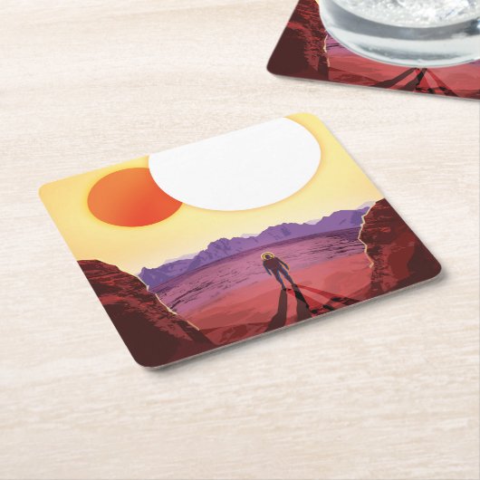 Kepler Space Travel Destination Planet Adventure Rechteckiger Pappuntersetzer (angewinkelt)