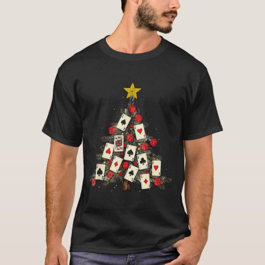 Ker Cards Christmas Tree Gambling Funny Xmas Men T-Shirt (Vorderseite)