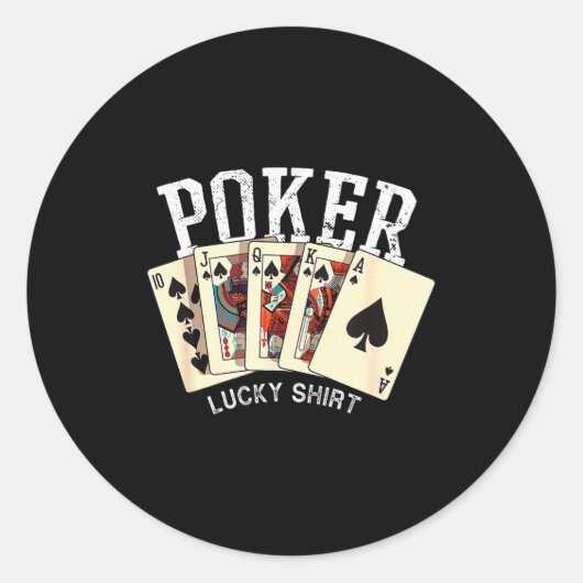 Ker Lucky Shirt Ker Player Gambling Funny Ker Runder Aufkleber (Vorderseite)