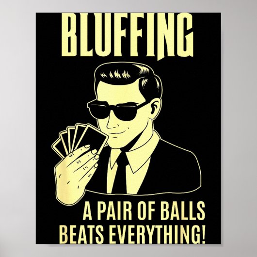 Ker Player Texas Hold'em Night - Bluffing Funny Ke Poster (Vorne)