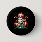 Ker Santa Ker Player Ugly Christmas Sweater  Button (Vorderseite)