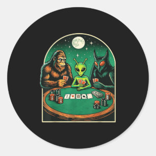 Ker Shirt Men Women Bigfoot Alien Mothman Spielen Runder Aufkleber