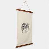 Kerala-Elefant Wandteppich Mit Holzrahmen (Gewinkelt)