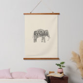 Kerala-Elefant Wandteppich Mit Holzrahmen (Schlafzimmer)