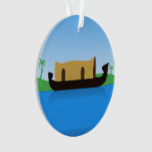 Kerala Hausboot zeichnend Ornament (Vorderseite)