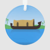 Kerala Hausboot zeichnend Ornament (Rückseite)