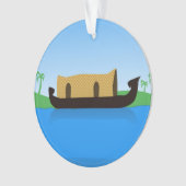 Kerala Hausboot zeichnend Ornament (Vorderseite)