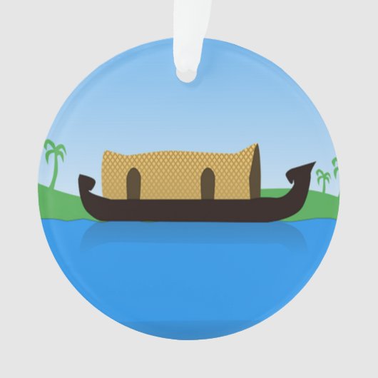 Kerala Hausboot zeichnend Ornament (Vorderseite)