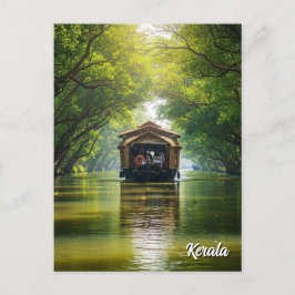 Kerala Houseboat Indien Postkarte