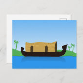 Kerala Houseboat zeichnend Postkarte (Vorne/Hinten)