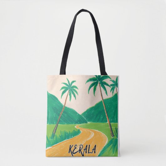 KERALA INDIA COCONUT TROPICAL INDIAN DESIGN TASCHE (Vorderseite)